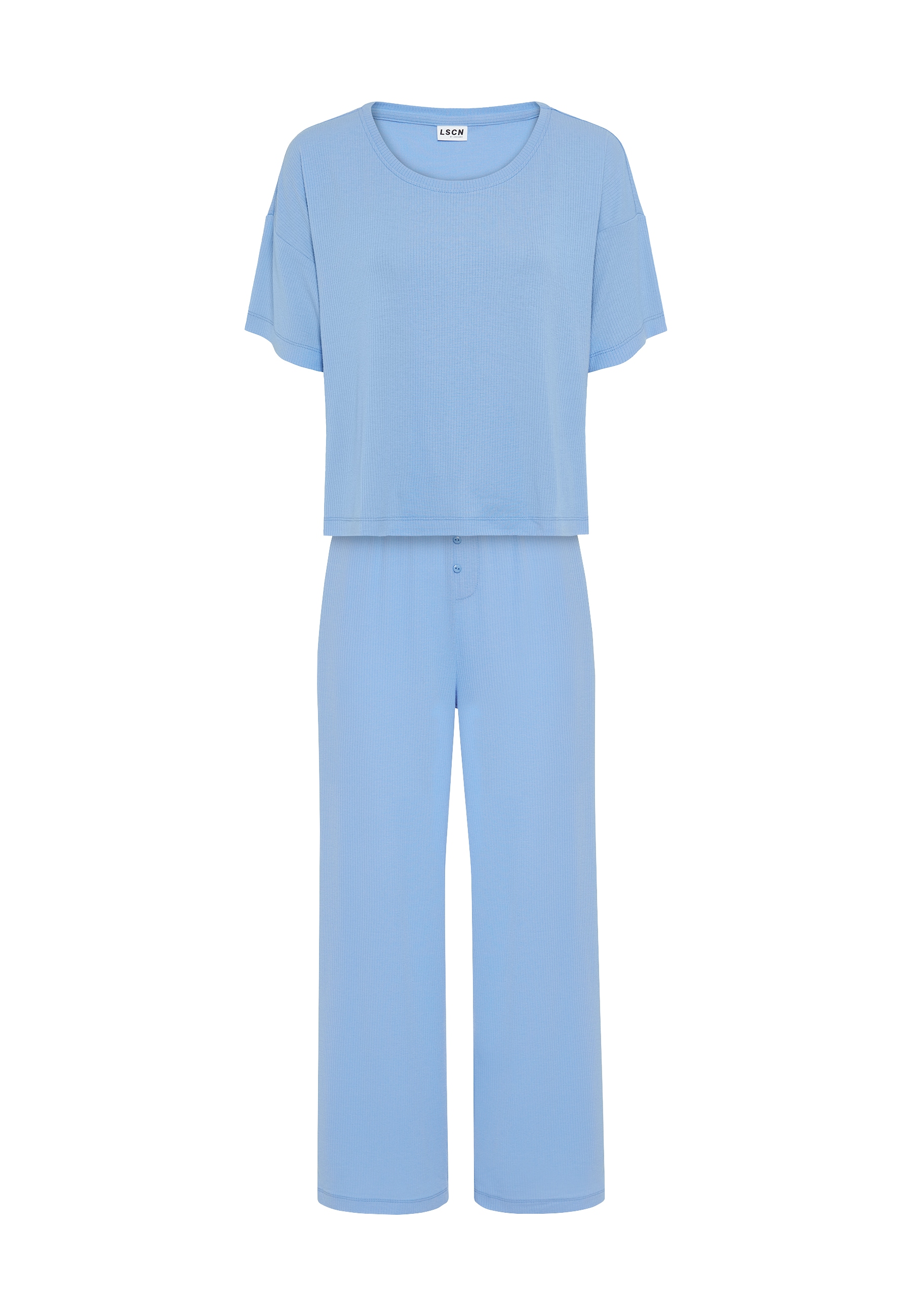 LSCN by LASCANA Pyjama Set, 2 pièces mit kleiner Zierknopfleiste an der Hose