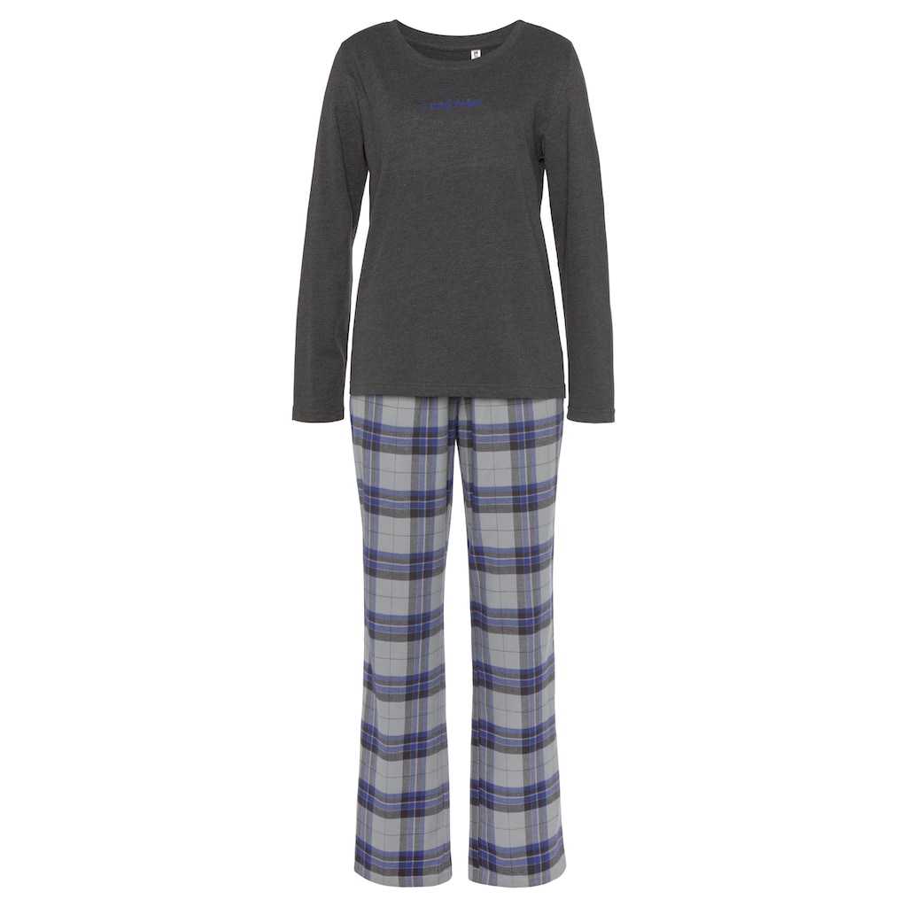 Vivance Dreams Pyjama, (2 tlg.), aus kuschelig weichem Flanell