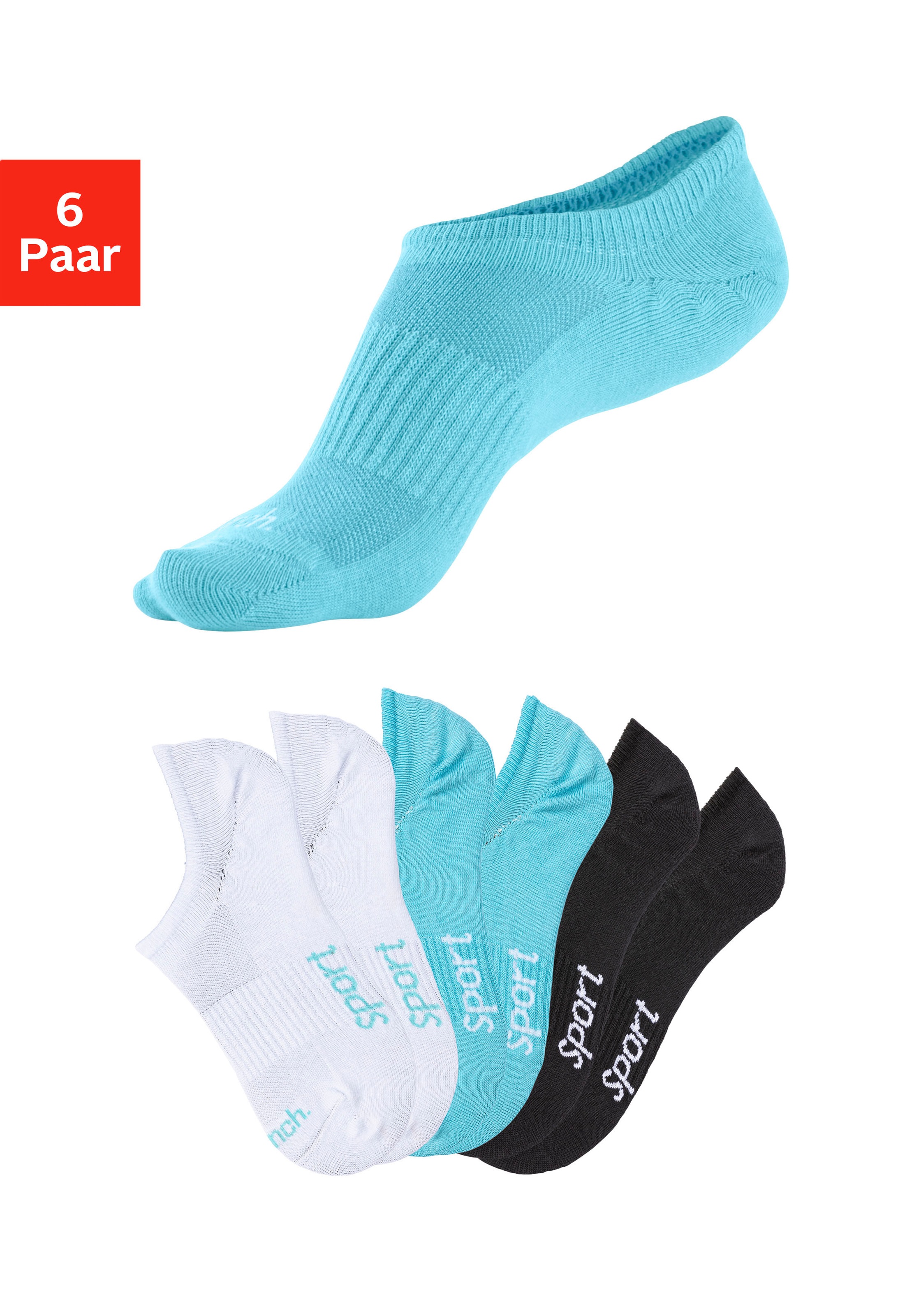 Bench. Sneakersocken Packung, 6 Paar tlg. nicht sichtbar in Sneakern