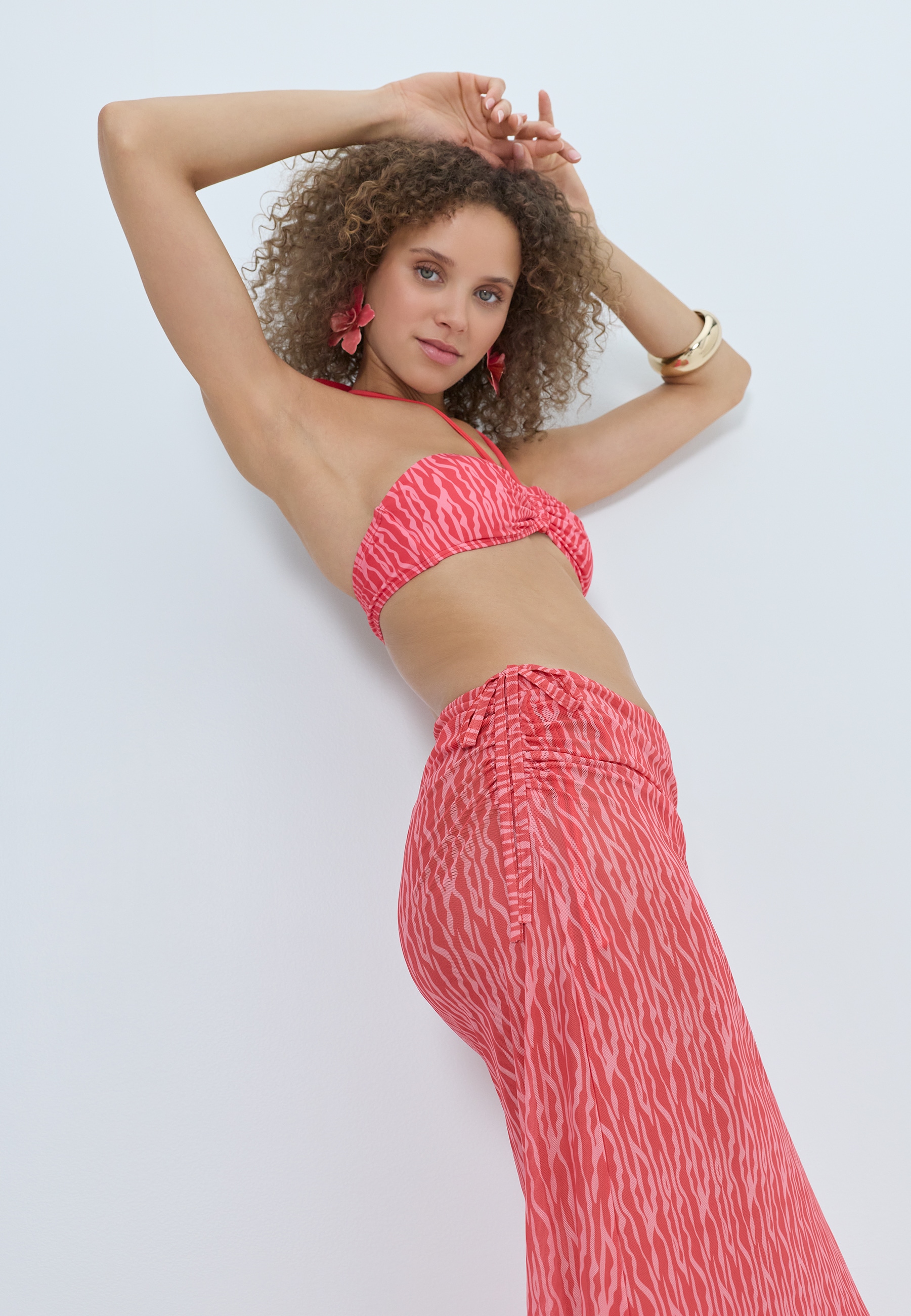 LSCN by LASCANA Jupe en maille avec impression graphique, jupe de plage, cover-up