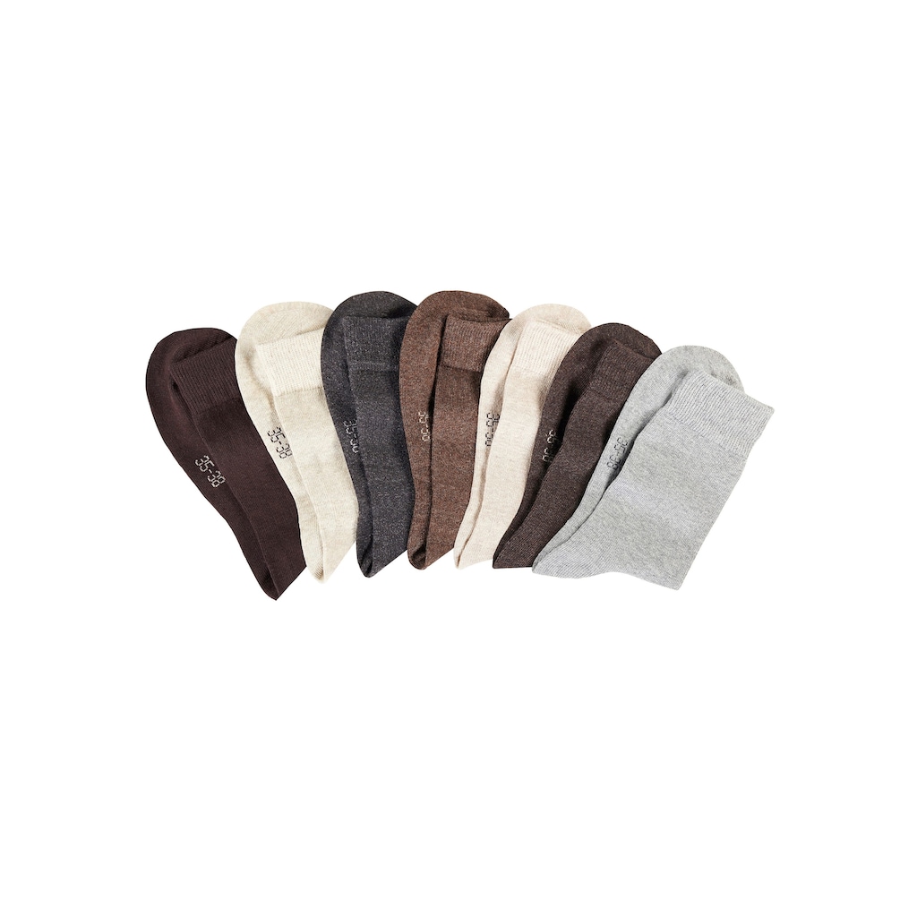 Lavana Basicsocken, (Packung, 7 Paar), mit druckfreiem Bündchen