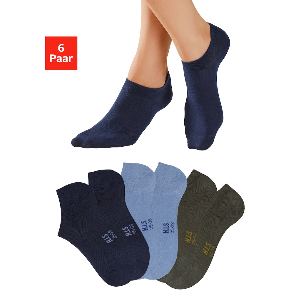 H.I.S Sneakersocken, (Packung, 6 Paar), mit besonders kurzem Schaft