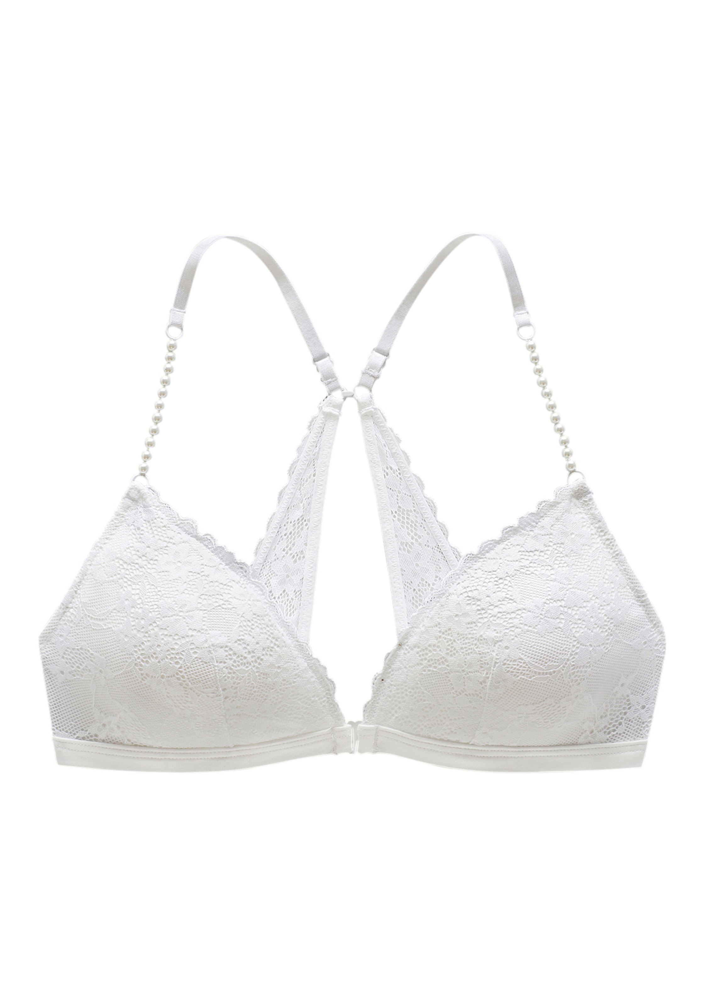 LASCANA Bralette, ohne Bügel mit extravaganten Perlen-Trägern, sexy Dessous