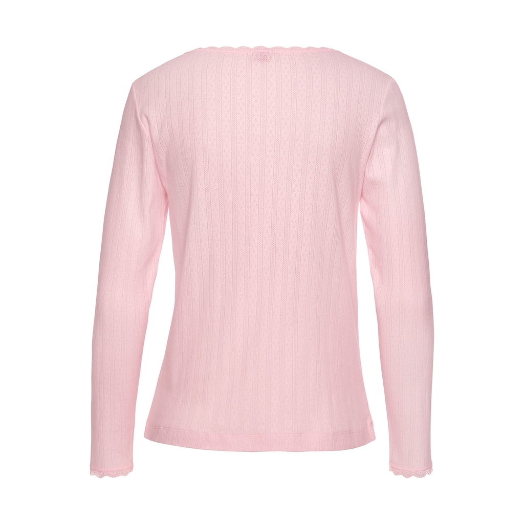 s.Oliver Pyjamaoberteil, aus Ajour-Strick