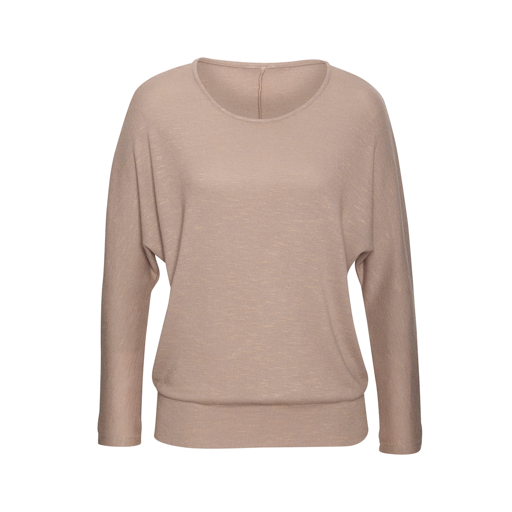 Vivance Langarmshirt »mit breitem Bund«, aus strukturiertem Feinstrick mit Viskose