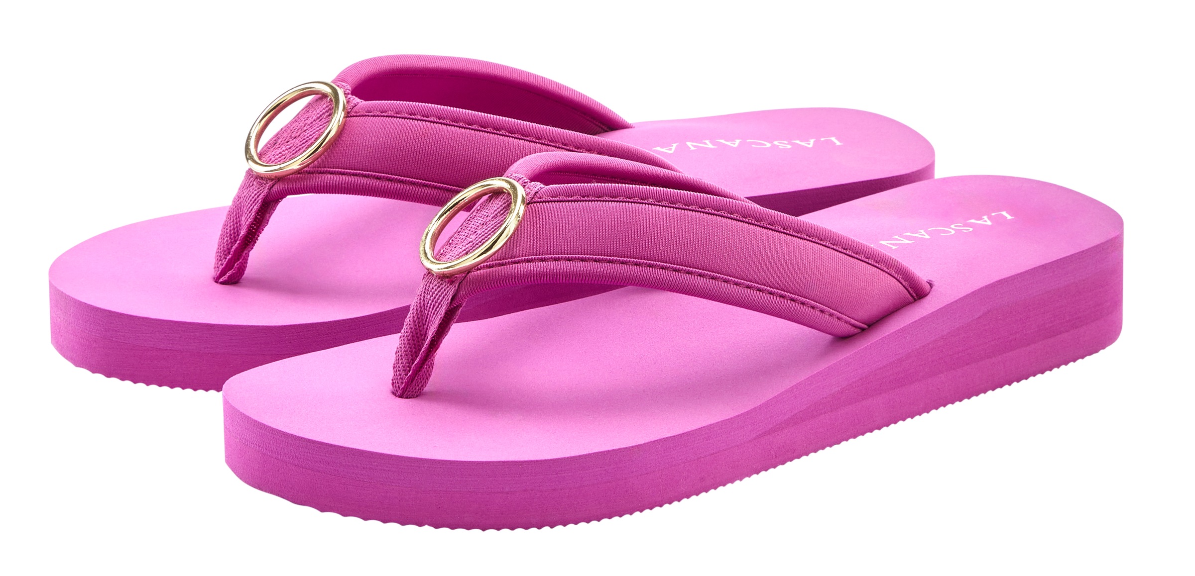 LASCANA Badezehentrenner »Sandale, Pantolette,« Zehentrenner, Badeschuh mit Ringapplikation "Italy" VEGAN