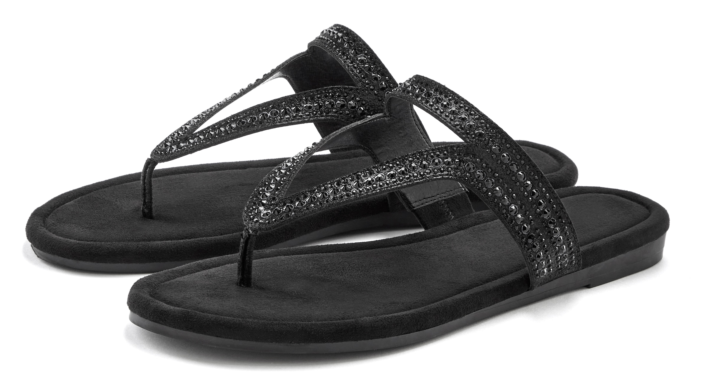 Vivance Pantolette »Mule, Sommerschuh, offener Schuh, Zehentrenner, Sandale,«, mit Schmucksteinchen VEGAN