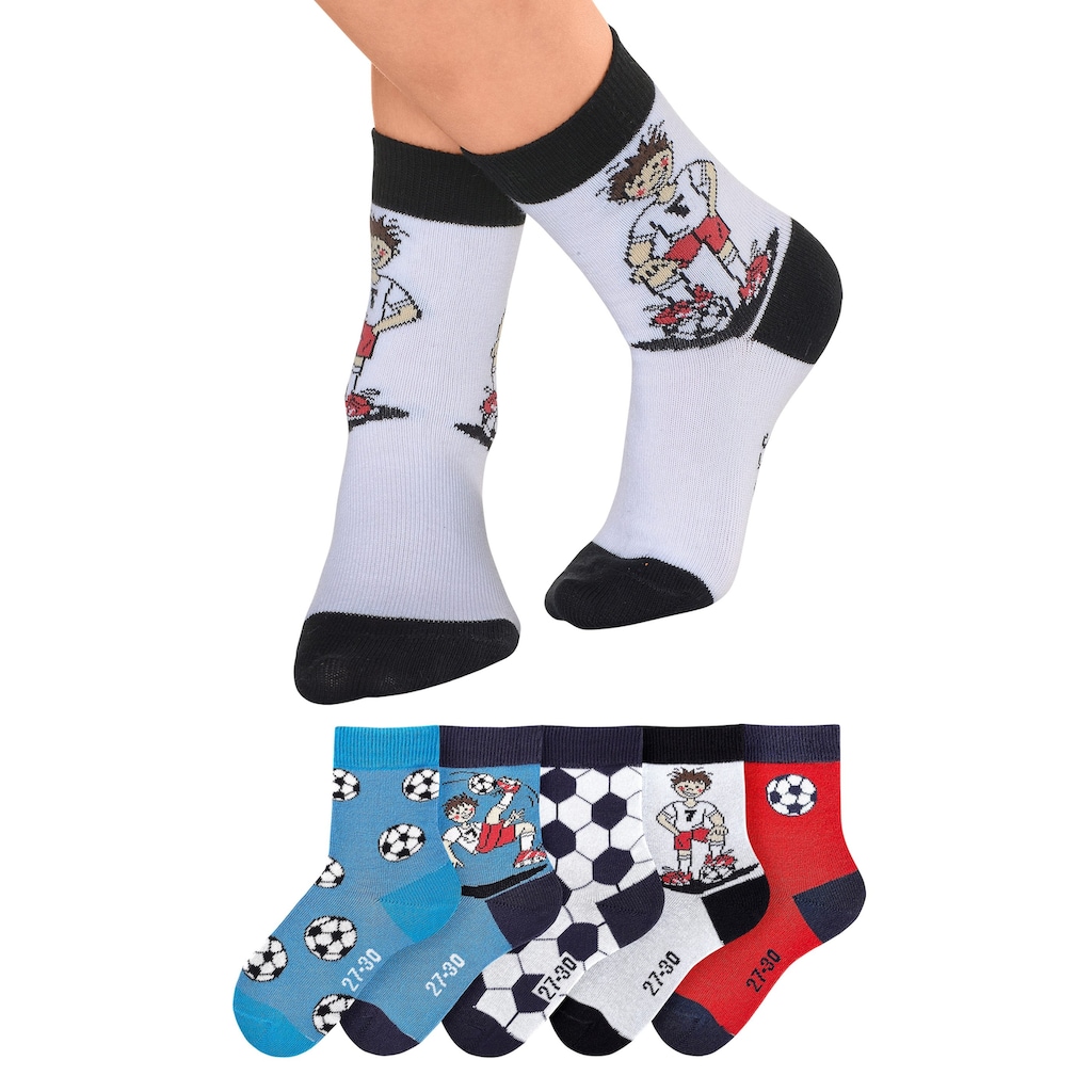 H.I.S Socken, (Packung, 5 Paar), mit Fussballmotiven