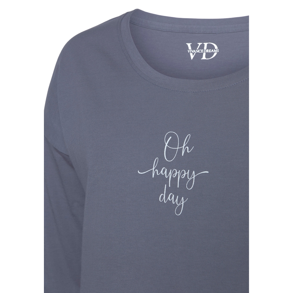 Vivance Dreams Pyjamaoberteil, mit Sommer-Statementdruck