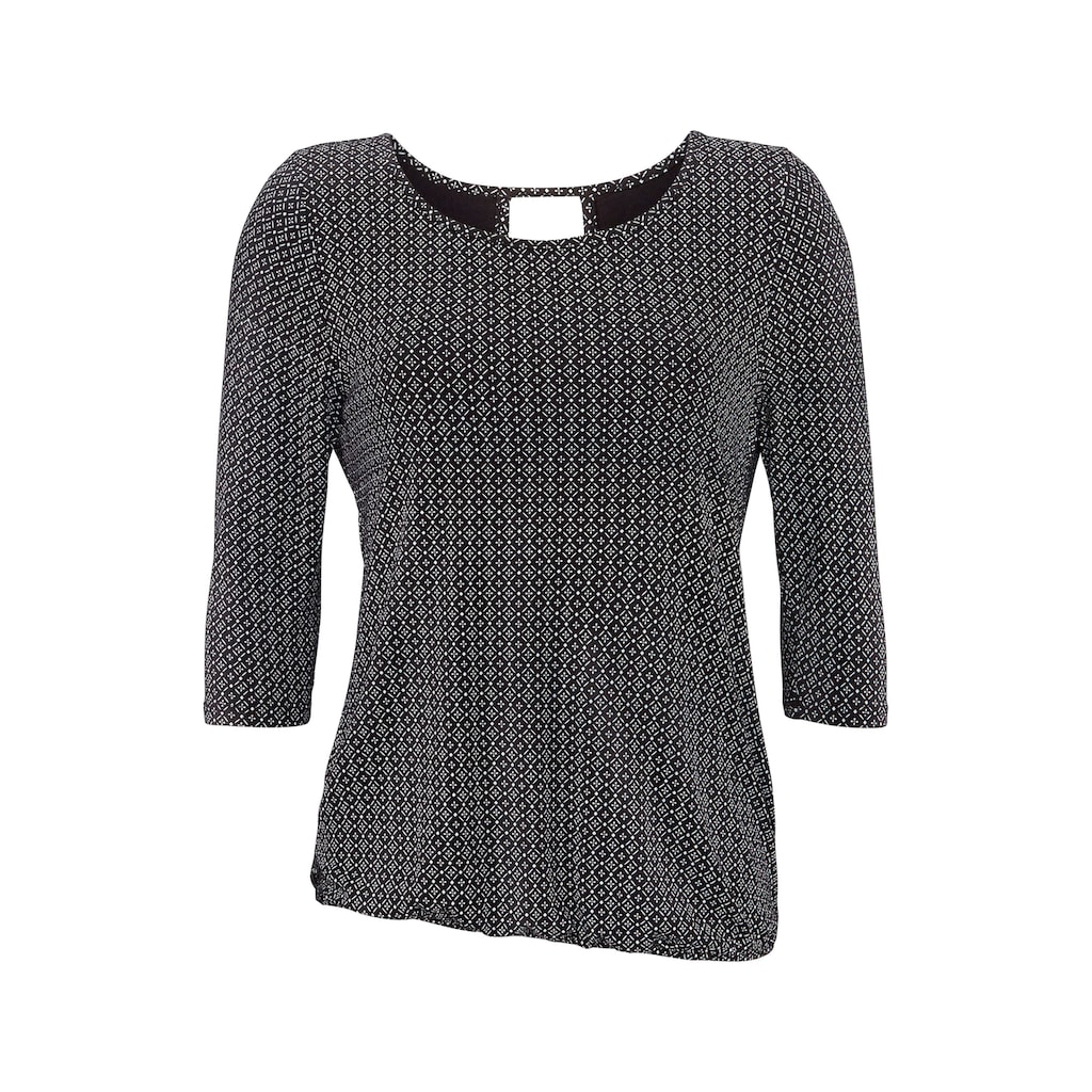 LASCANA 3/4-Arm-Shirt »mit modischem Cut-out«, (2er-Pack), aus weichem Viskose-Stretch