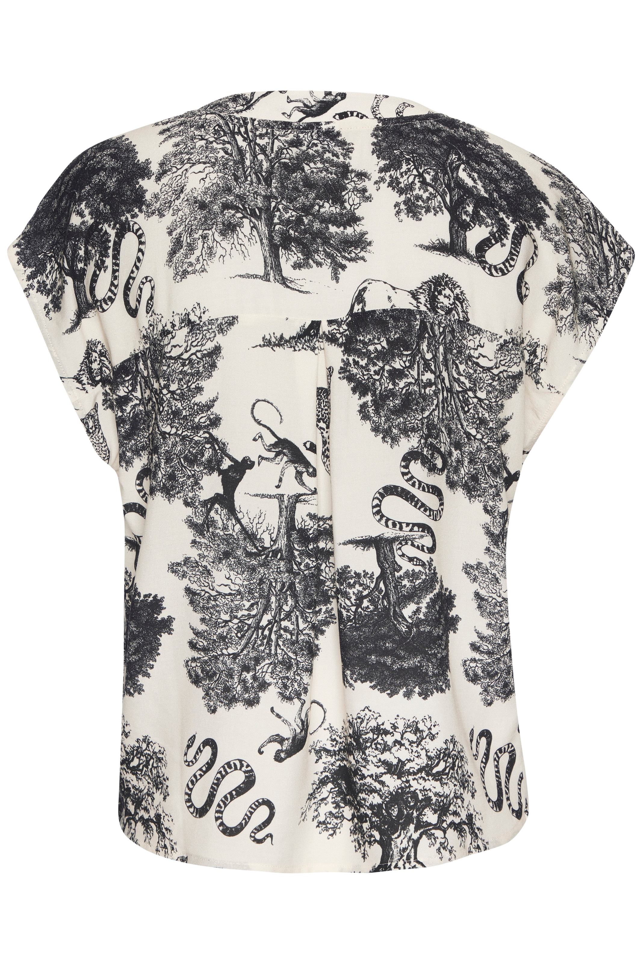LASCANA Blouse à enfiler avec imprimé intégral et boutons, blouse manches courtes, estivale