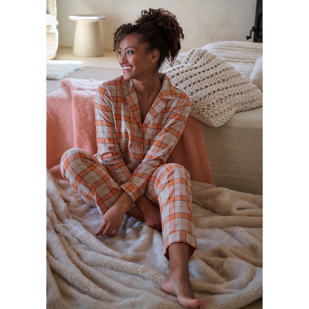 Vivance Dreams Pyjama, (2 tlg.), aus kuschelig weichem Flanell