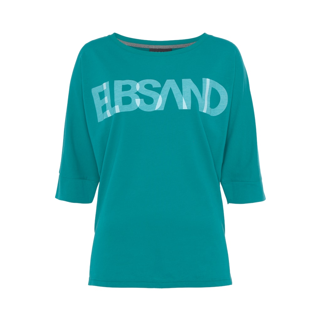 Elbsand 3/4-Arm-Shirt, mit Logodruck, Baumwoll-Mix, lockere Passform