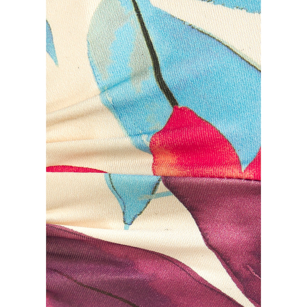 LASCANA Bügel-Bandeau-Bikini-Top »Imani«, mit sommerlichem Blätterprint