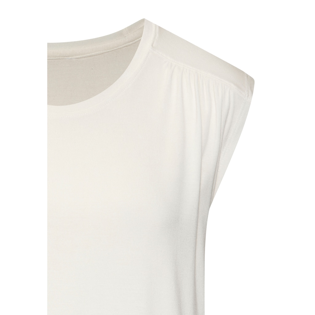 LASCANA Shirttop »mit dekorativer Schulterraffung«, aus weichem Viskose-Stretch