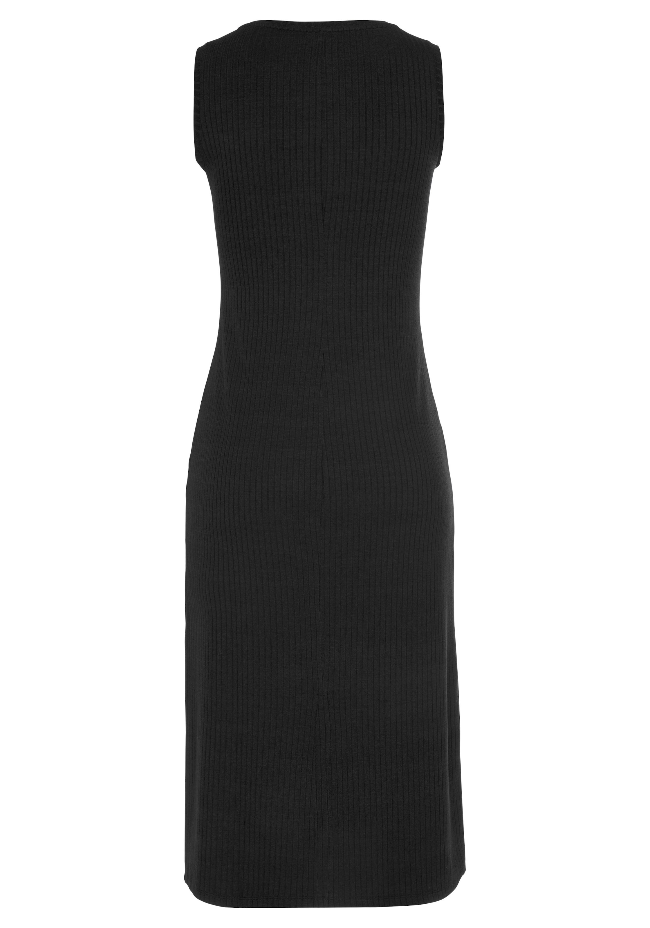 LASCANA Midikleid, aus Rippware, figurbetont, Sommerkleid, Basic