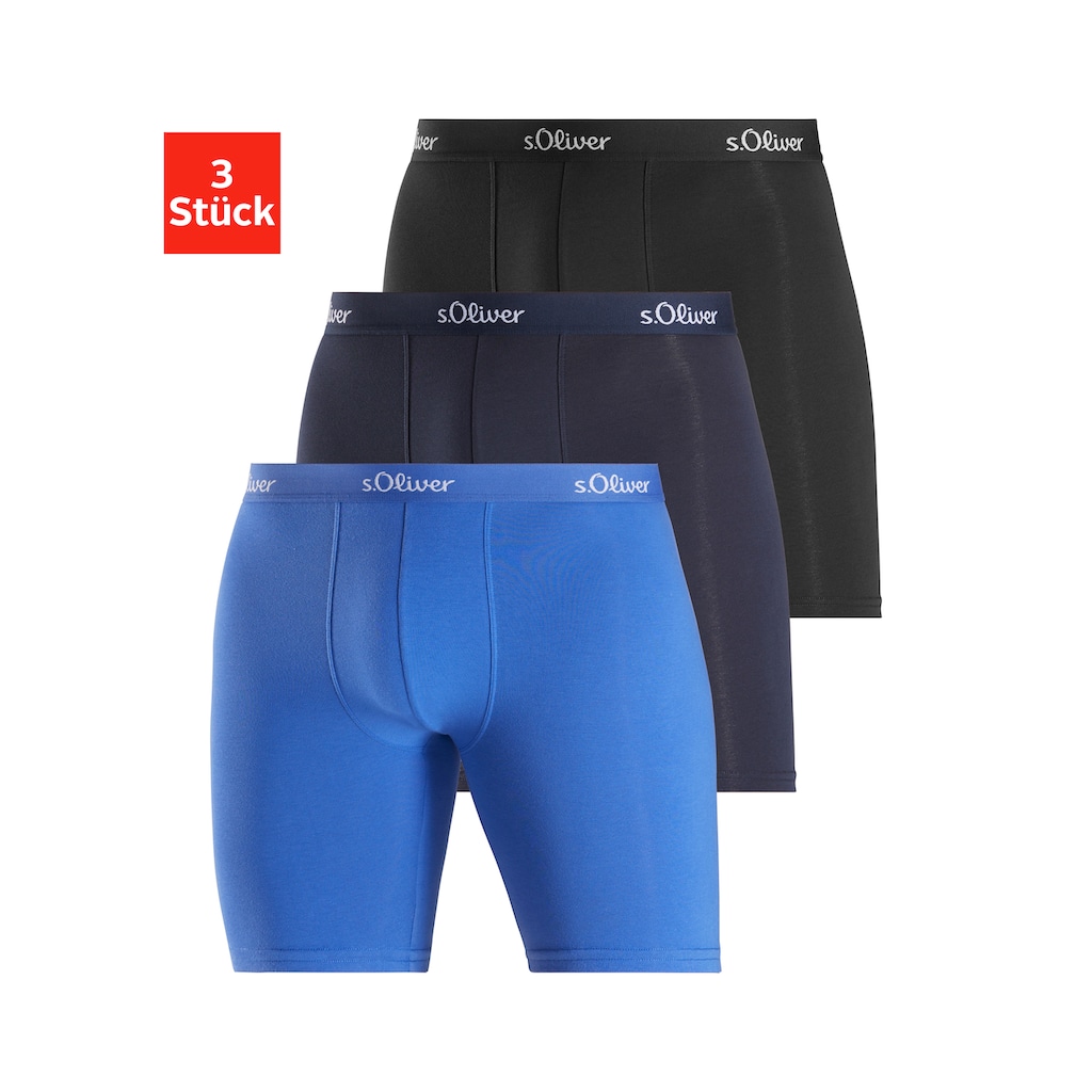 s.Oliver Boxer »Boxershorts für Herren«, (Packung, 3 St.), mit längerem Bein