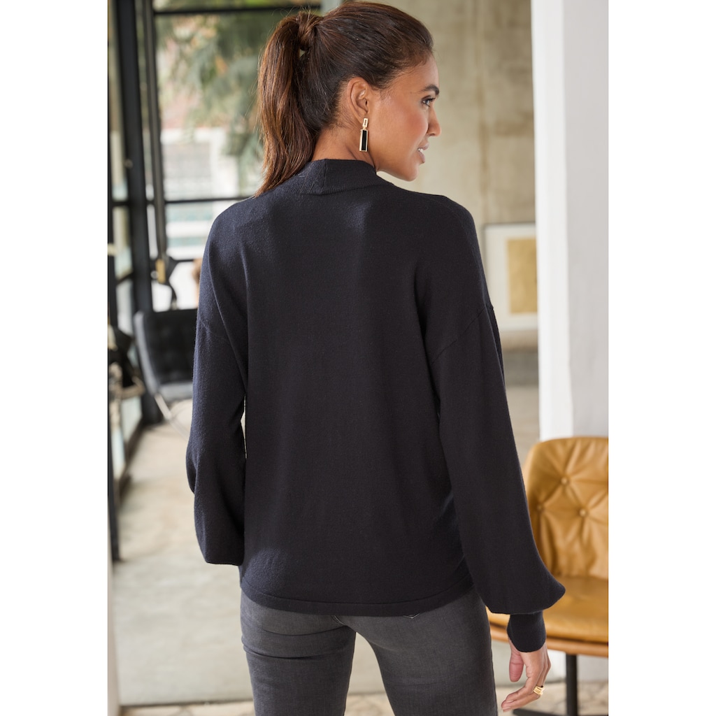 LASCANA Strickpullover, mit kleinem Stehkragen, Feinstrickpullover, casual-chic