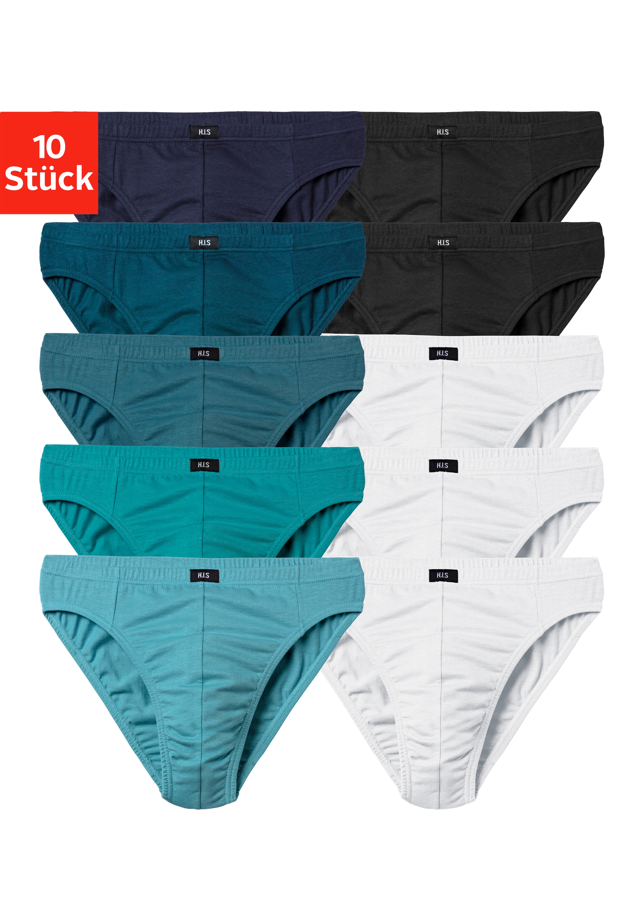 H.I.S Slip »Männer Unterhose« Packung, 10 Stk. in Unifarben