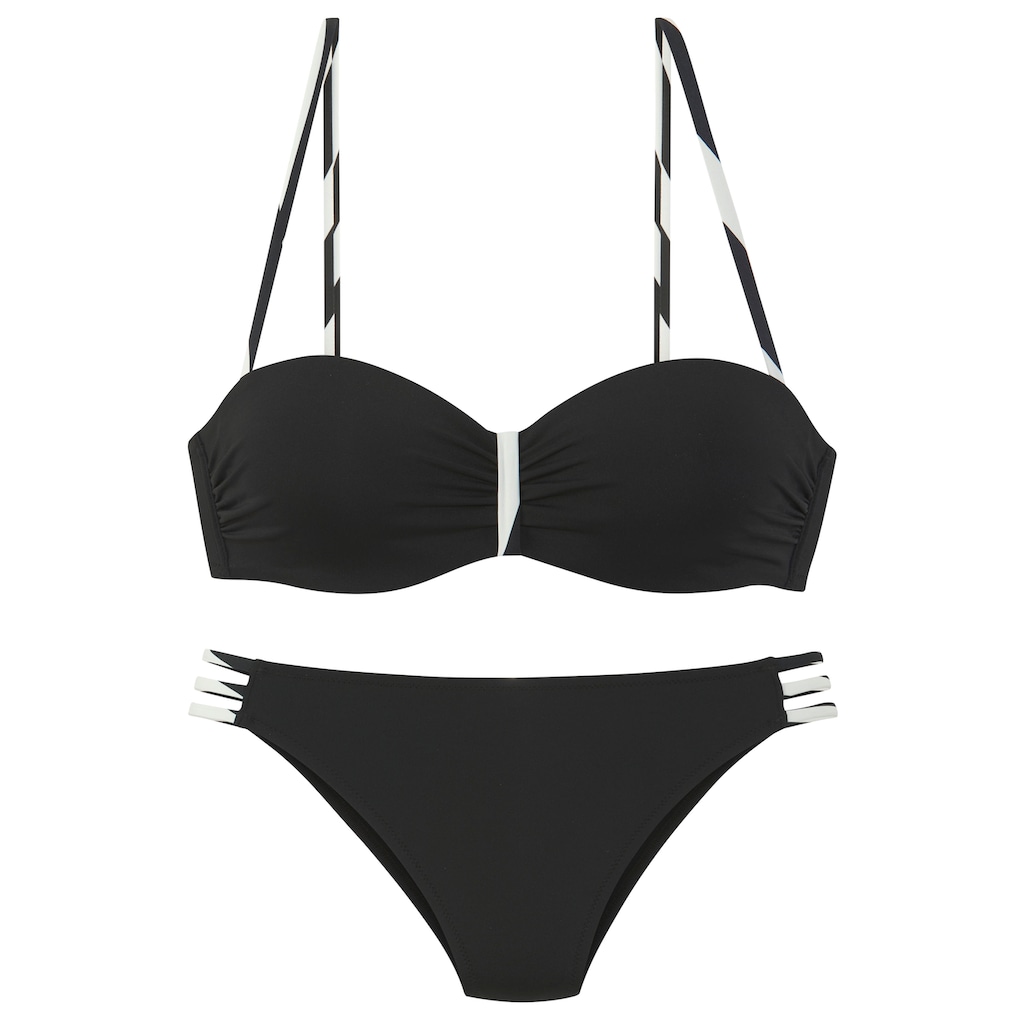 French Connection Bügel-Bandeau-Bikini »Claire«, Mit kontrast Details
