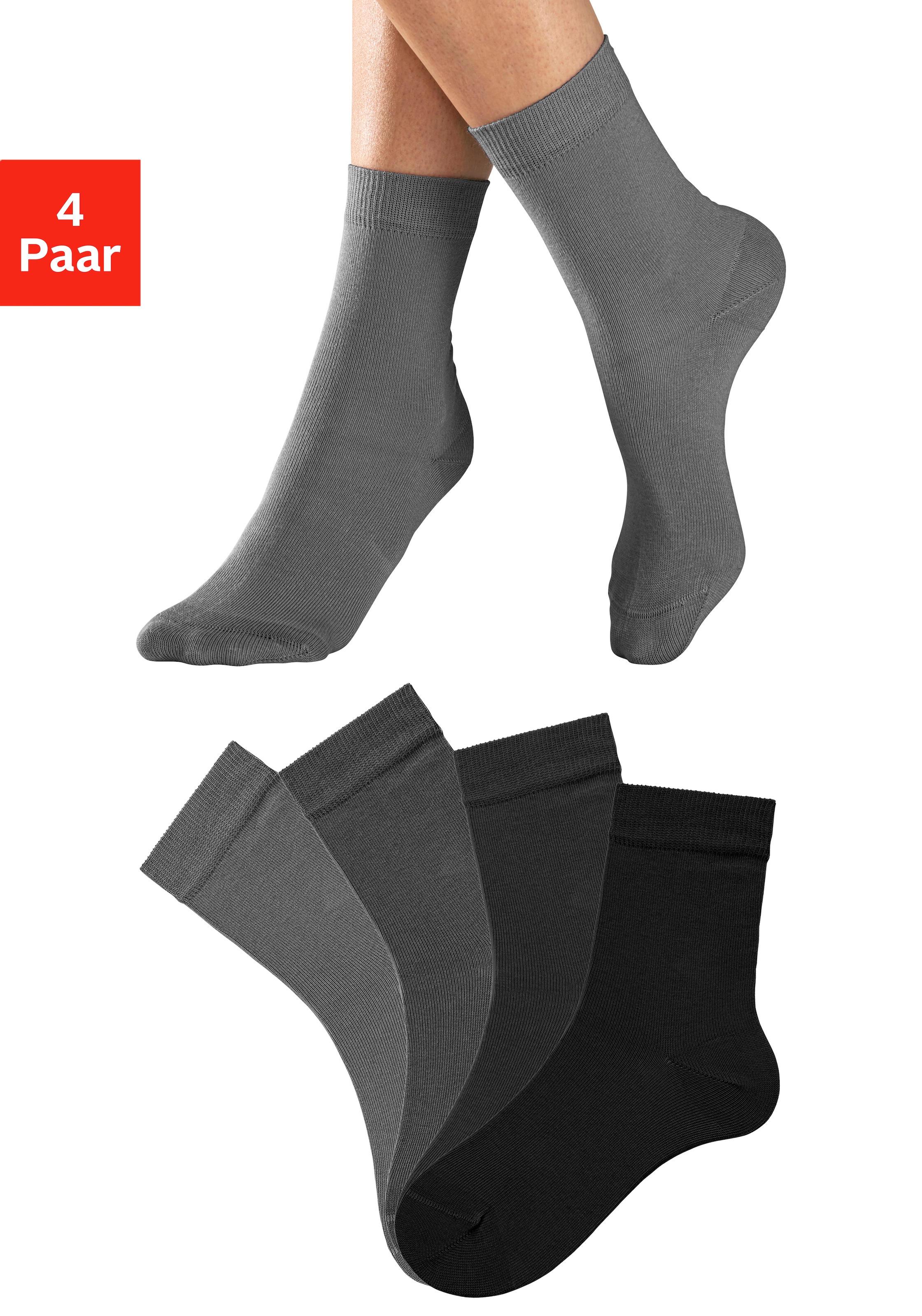 H.I.S Socken Packung, 4 Stk. tlg. in unterschiedlichen Farbzusammenstellungen