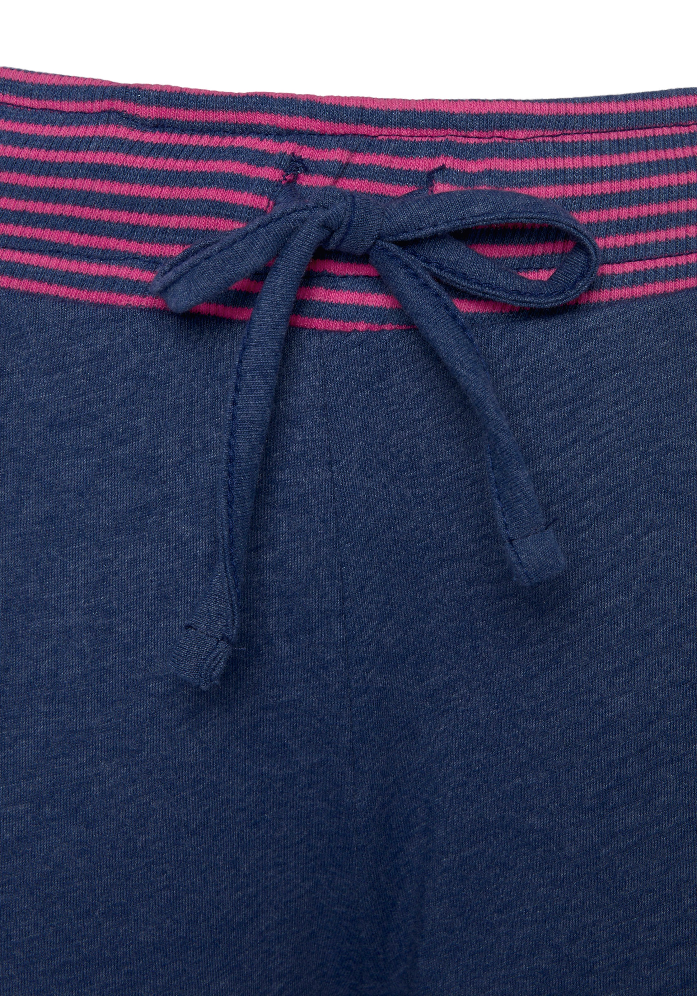 Vivance Dreams Pyjama, (2 tlg.), mit dekorativen Flatlock-Nähten in Neonfarben