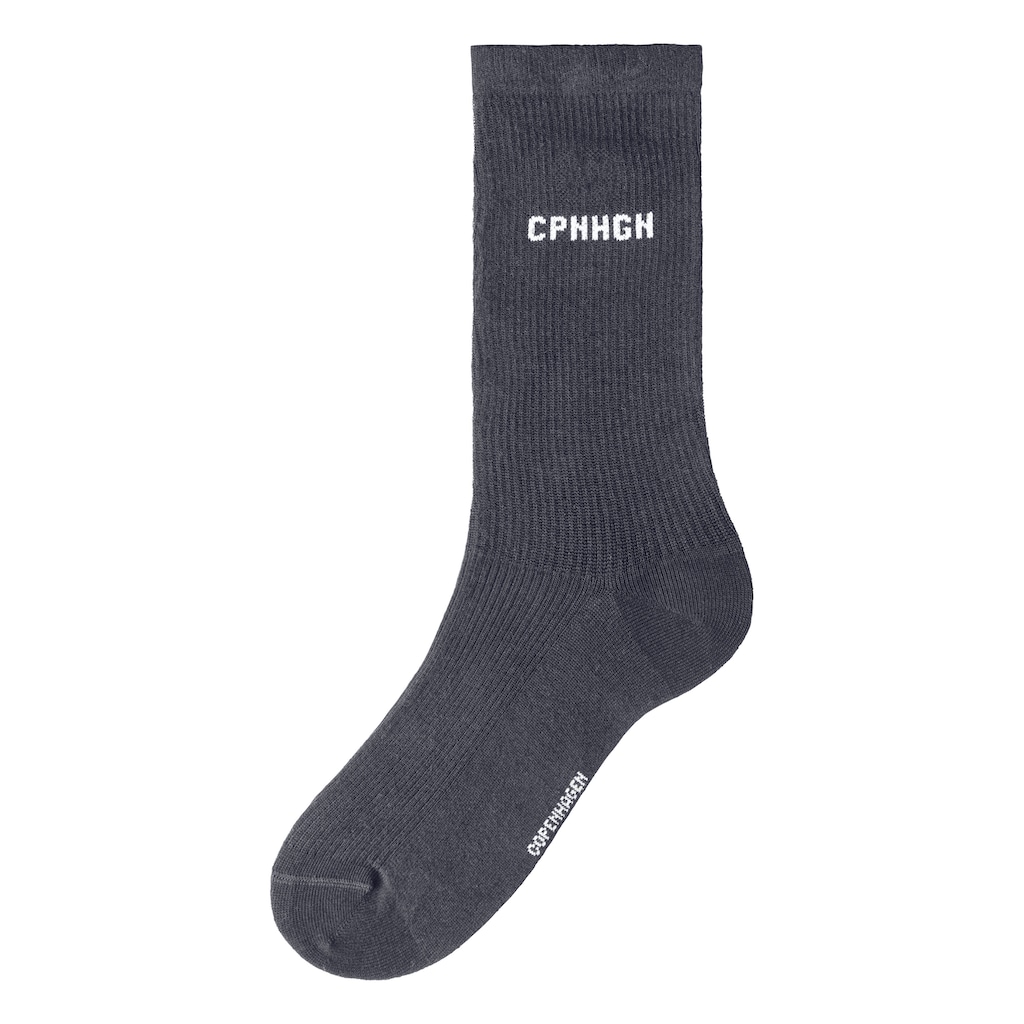 Copenhagen Studios Basicsocken, (Packung, 3 Paar), mit Rippstruktur und Stickerei