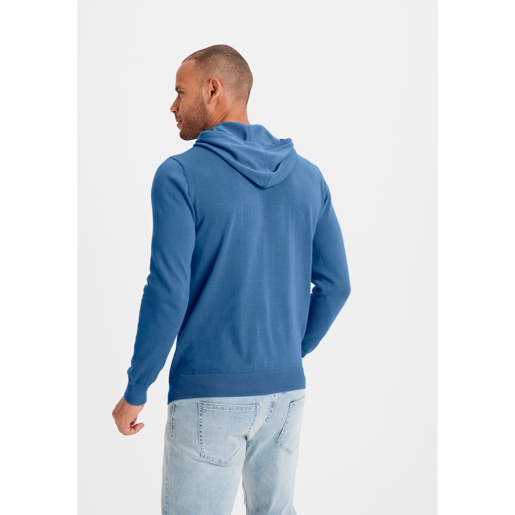 H.I.S Strickpullover »mit Kapuze, Regular Fit,«, Pullover mit Rundhals, Feinstrick, Baumwollmischung