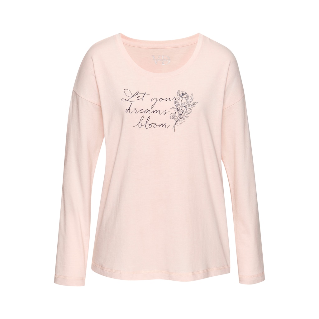Vivance Dreams Pyjamaoberteil, mit Frontdruck