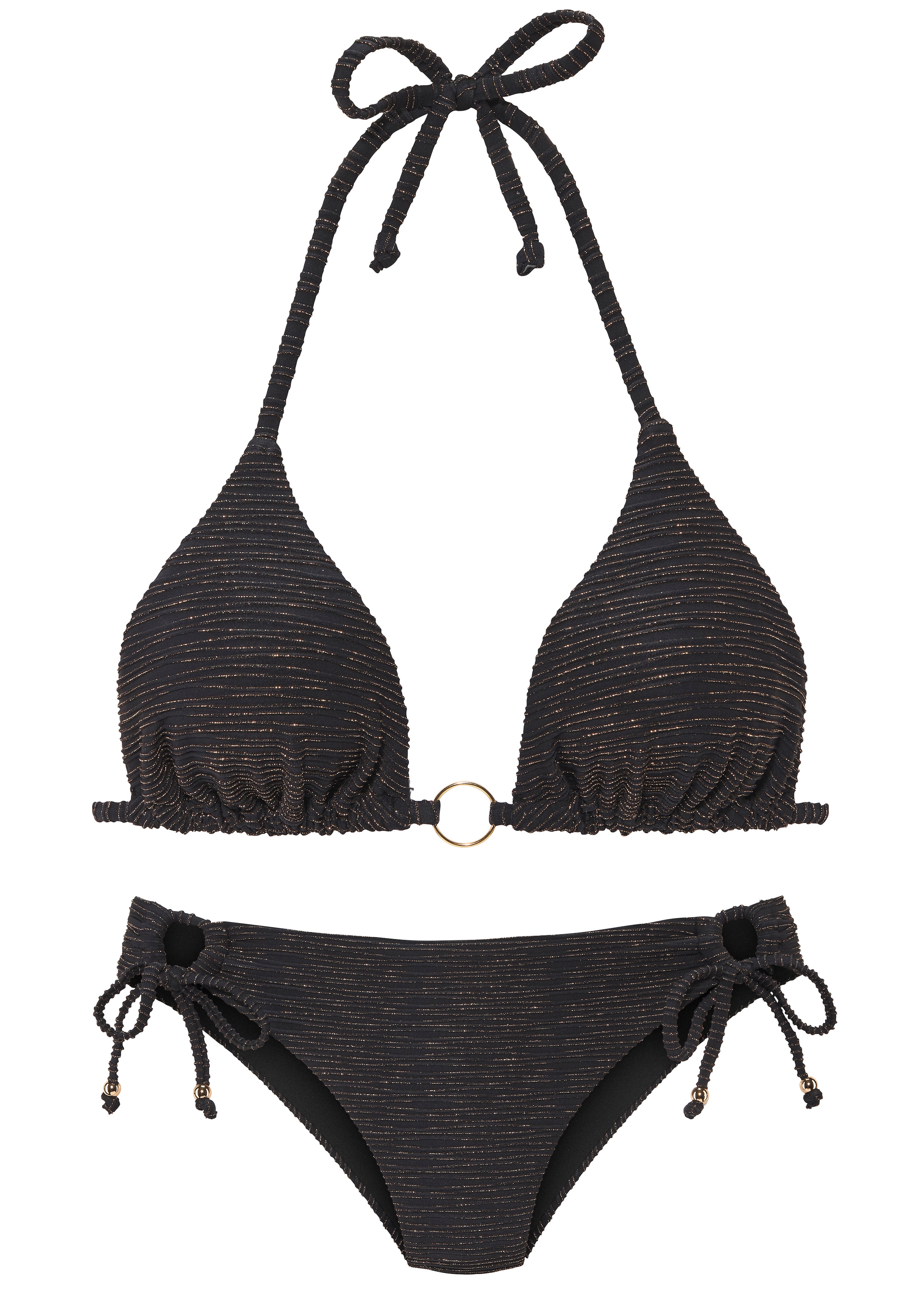 LASCANA Bikini triangle tissu structuré scintillant