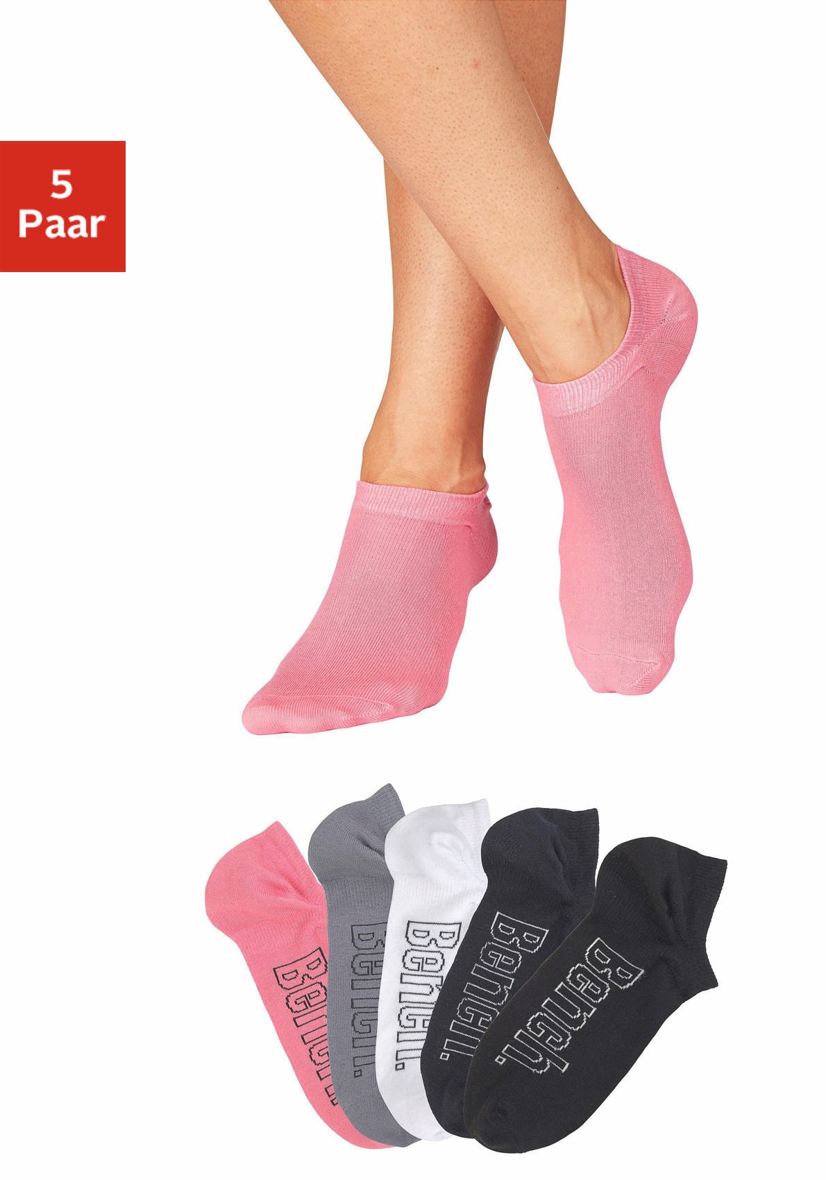 Bench. Sneakersocken Packung, 5 Paar tlg. für modische Sneaker-Schuhe