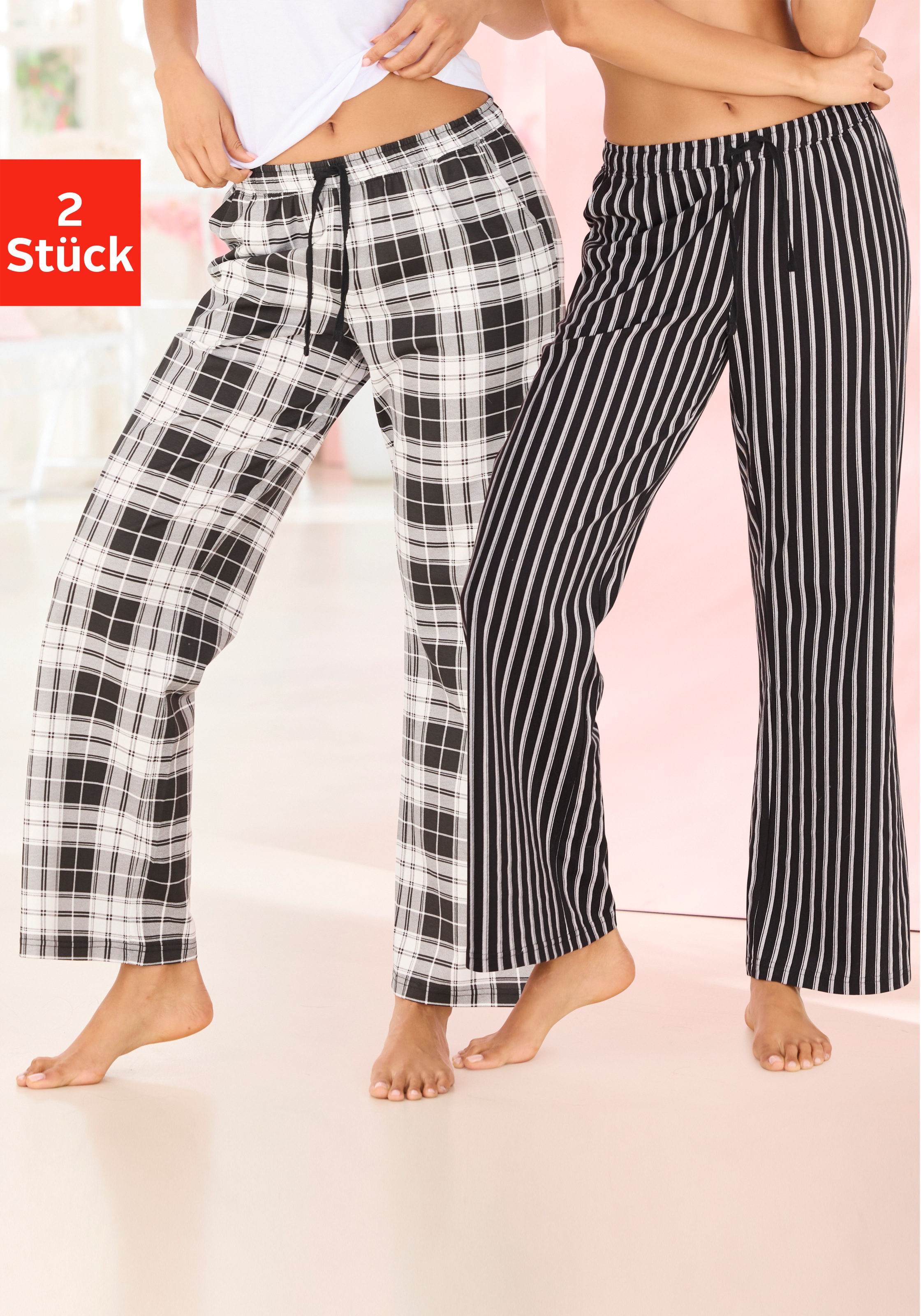 Vivance Dreams Pyjamahose mit Karos oder Streifen