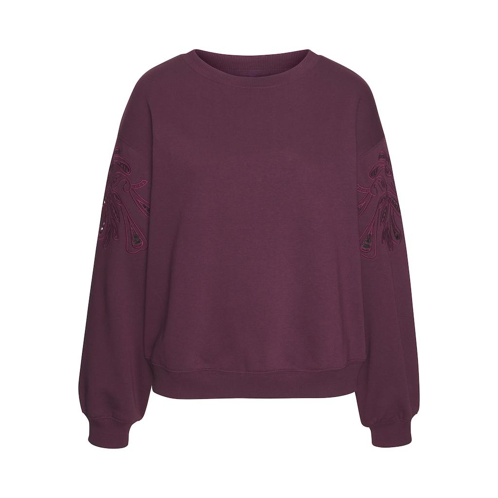Vivance Sweatshirt, mit Lochstickerei, weicher Baumwoll-Mix