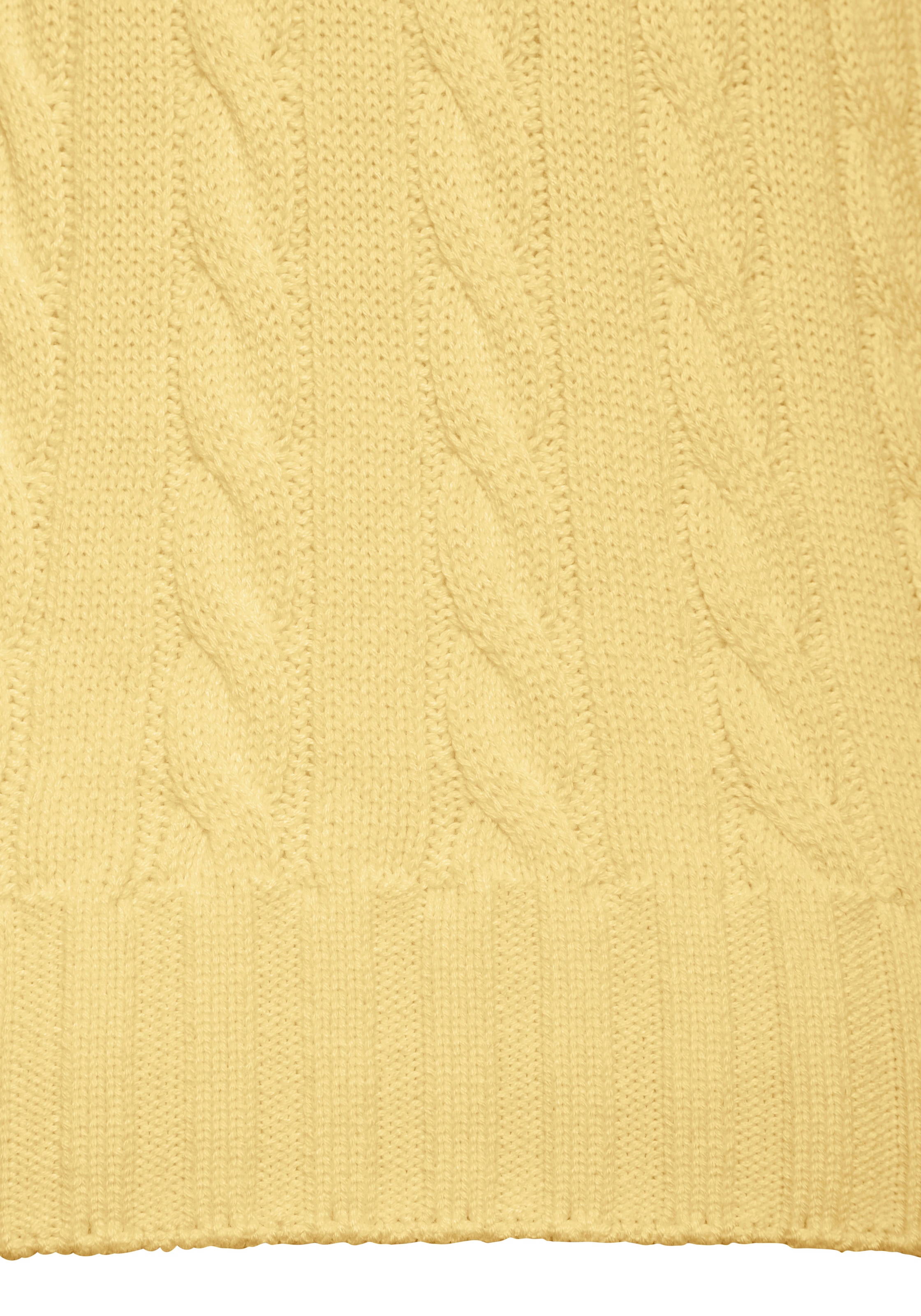 LASCANA V-Ausschnitt-Pullover mit Zopfstrickmuster