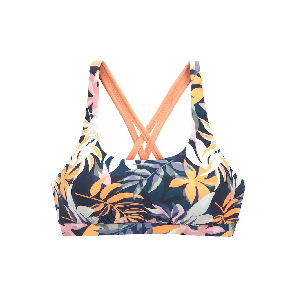 LASCANA ACTIVE Bustier-Bikini-Top »Wave«, mit bunten Blättern bedruckt