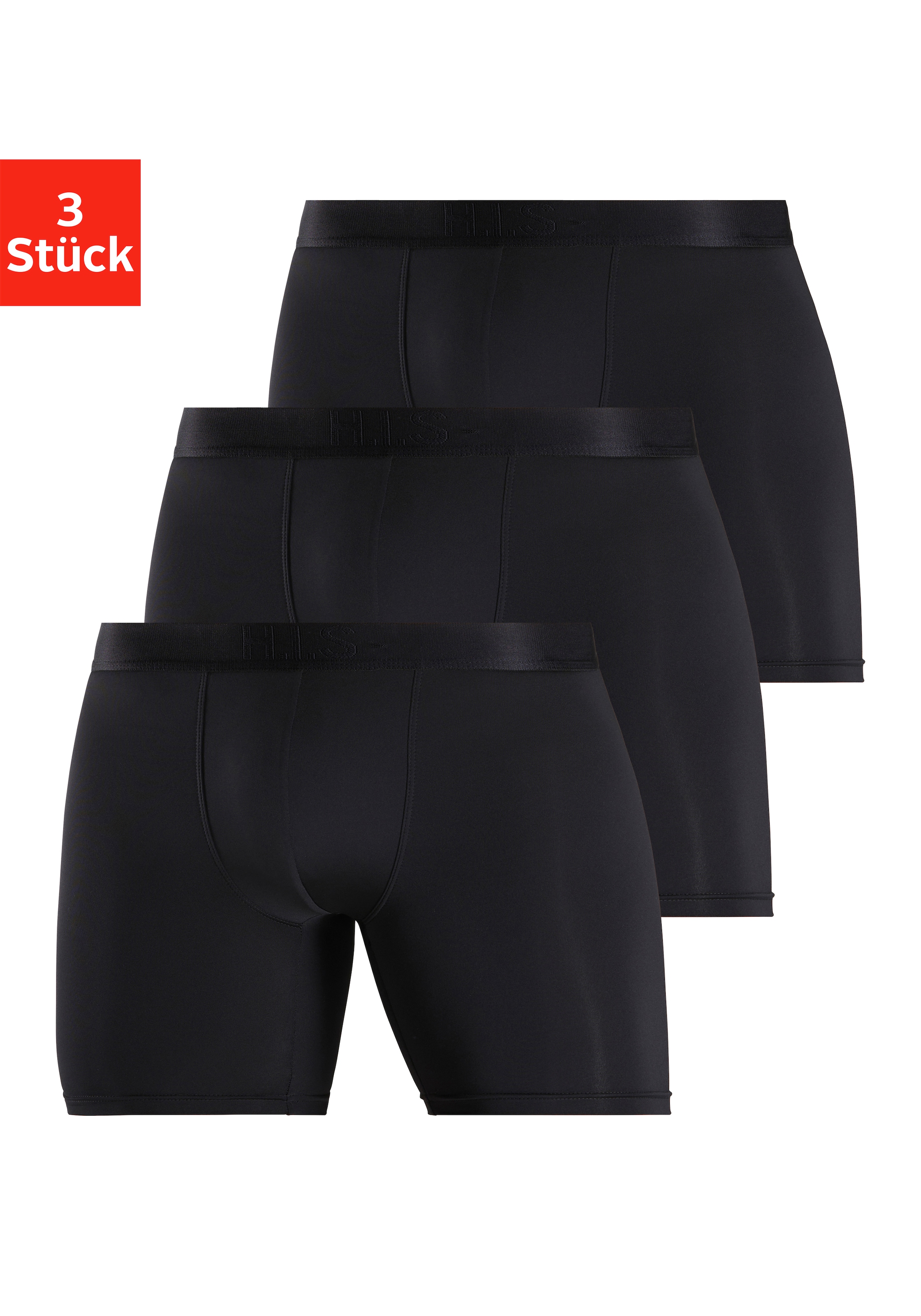 H.I.S Funktionsboxer Packung, 3 Stk. mit langem Bein in pflegeleichter Microfaser-Qualität