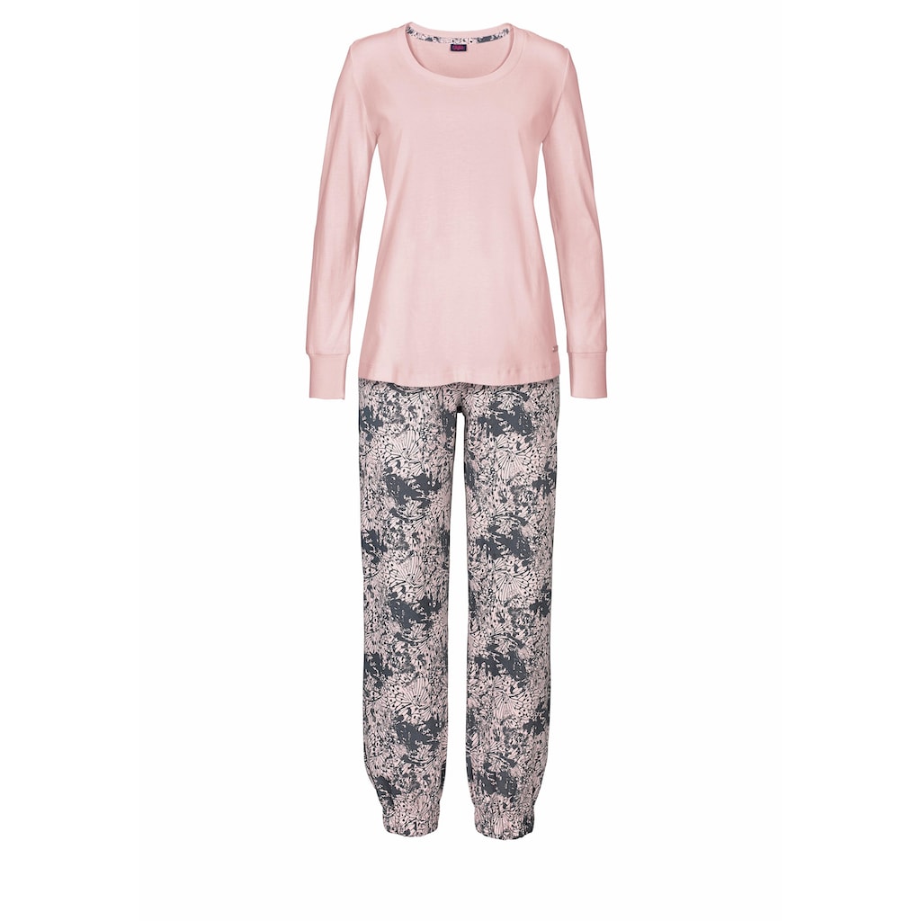 Buffalo Pyjama, (2 tlg.), mit gemusterter Hose und passendem Langarmshirt