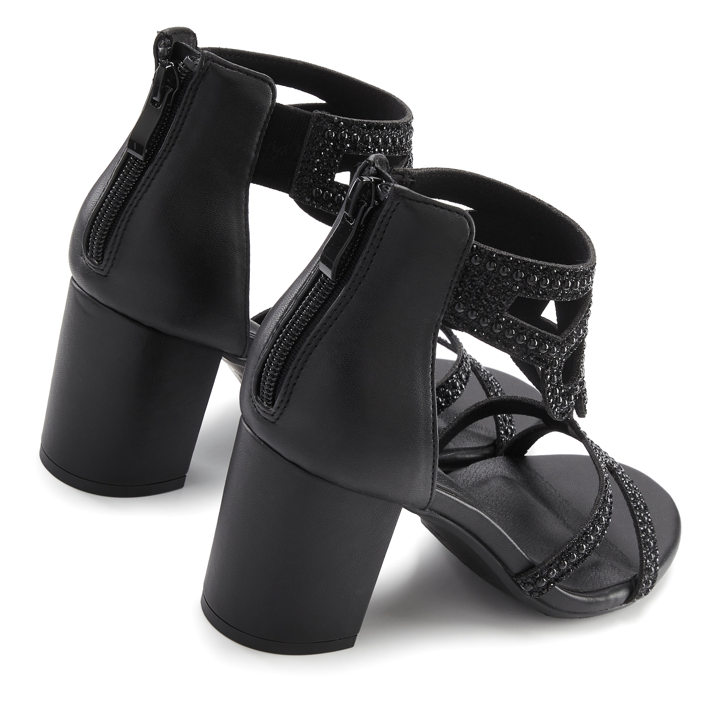 LASCANA Sandalette »Sandale, Sommerschuh, offener Schuh,«  NEU mit Blockabsatz und Glitzersteinchen VEGAN