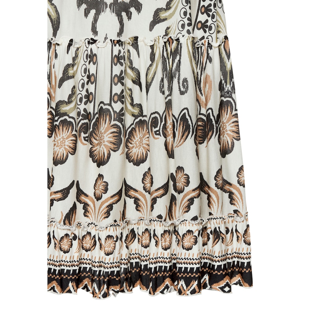 Buffalo Volantkleid, mit Volants, Druckkleid, Sommerkleid, verspielt