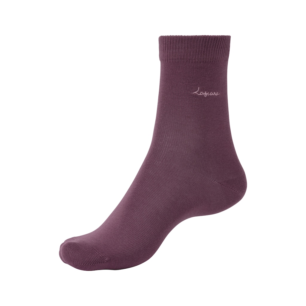 LASCANA Basicsocken, (Box, 7 Paar), mit hochwertiger Logo Stickerei