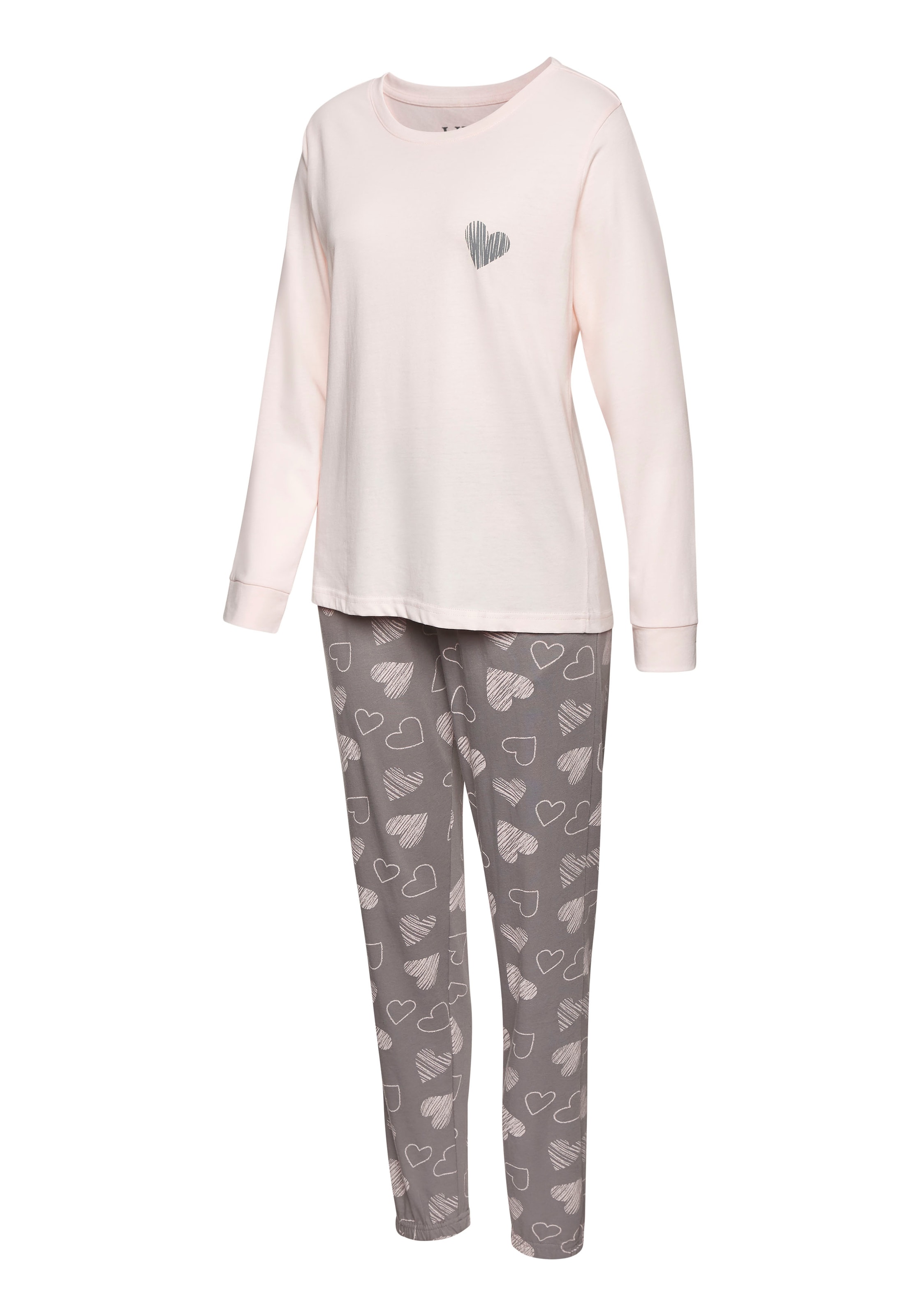 Vivance Dreams Pyjama mit süssem Herzchen-Print