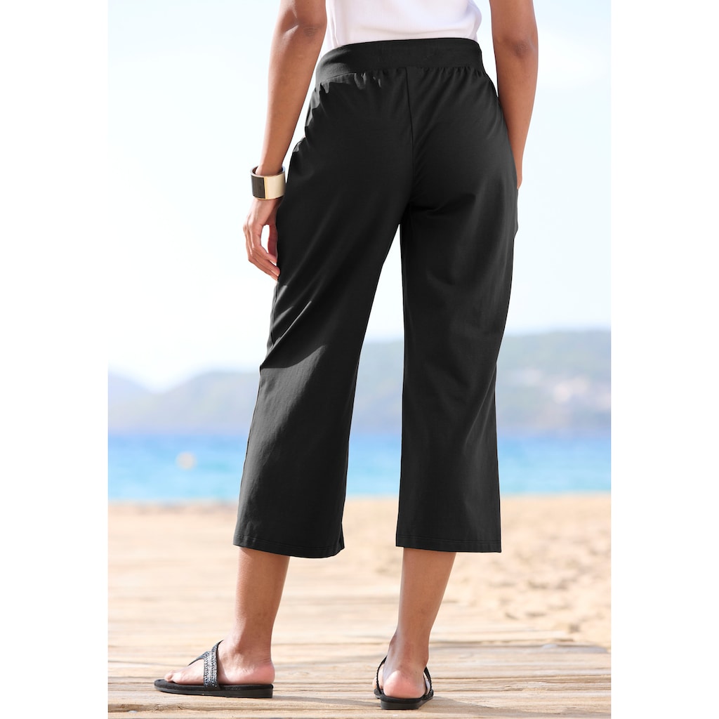 Beachtime 7/8-Strandhose, aus weichem Jersey, Wide-Leg, Jogginghose, Relaxhose