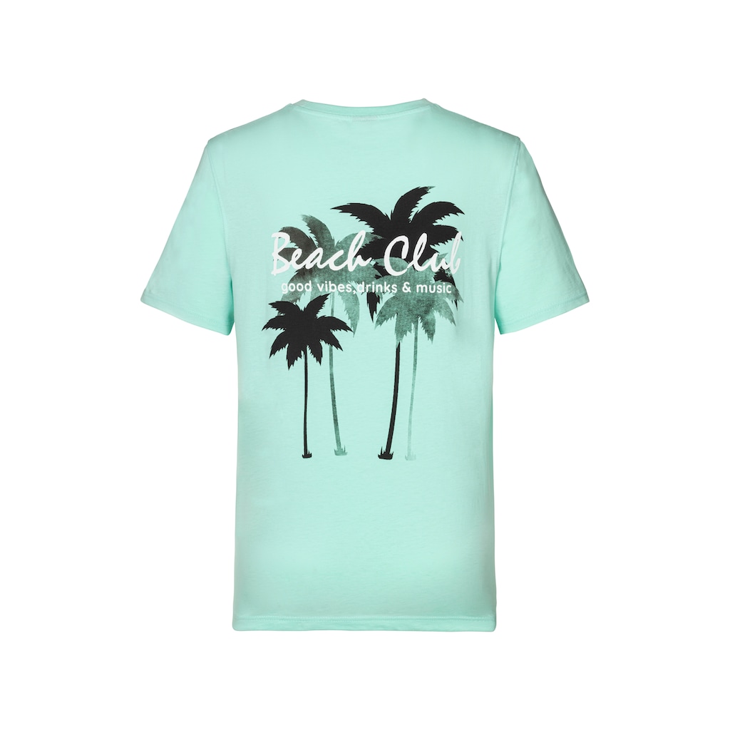 Beachtime T-Shirt »mit grossem Rückenprint«, Regular-Fit, mit Print vorn und hinten
