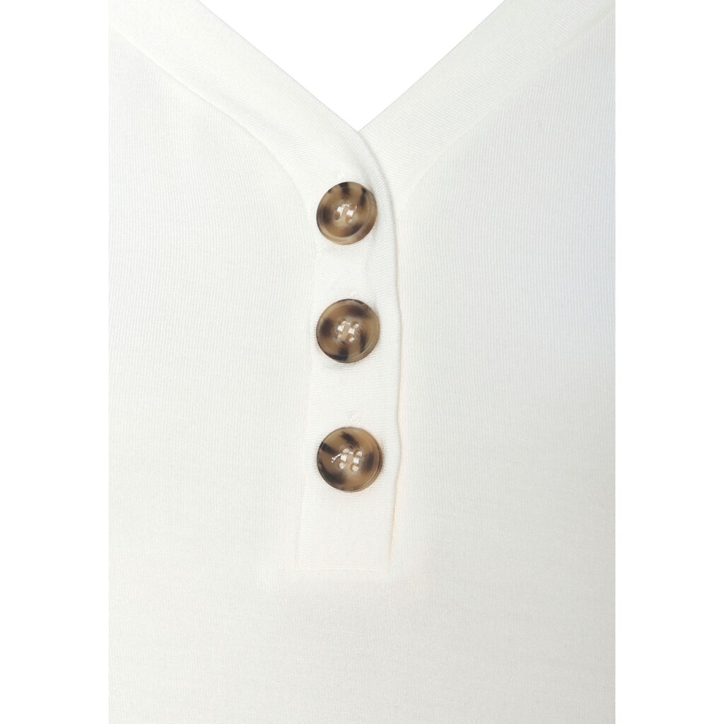 LASCANA Blusenshirt »mit Zierknöpfen in Hornoptik«, (2er-Pack), aus weichem Viskose-Stretch