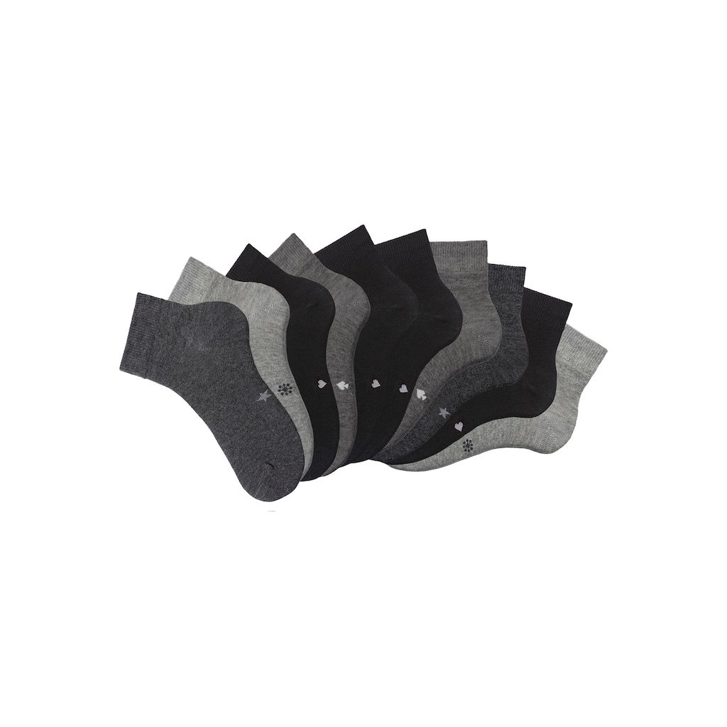 H.I.S Kurzsocken, (Packung, 10 Paar), mit eingestrickten Symbolen