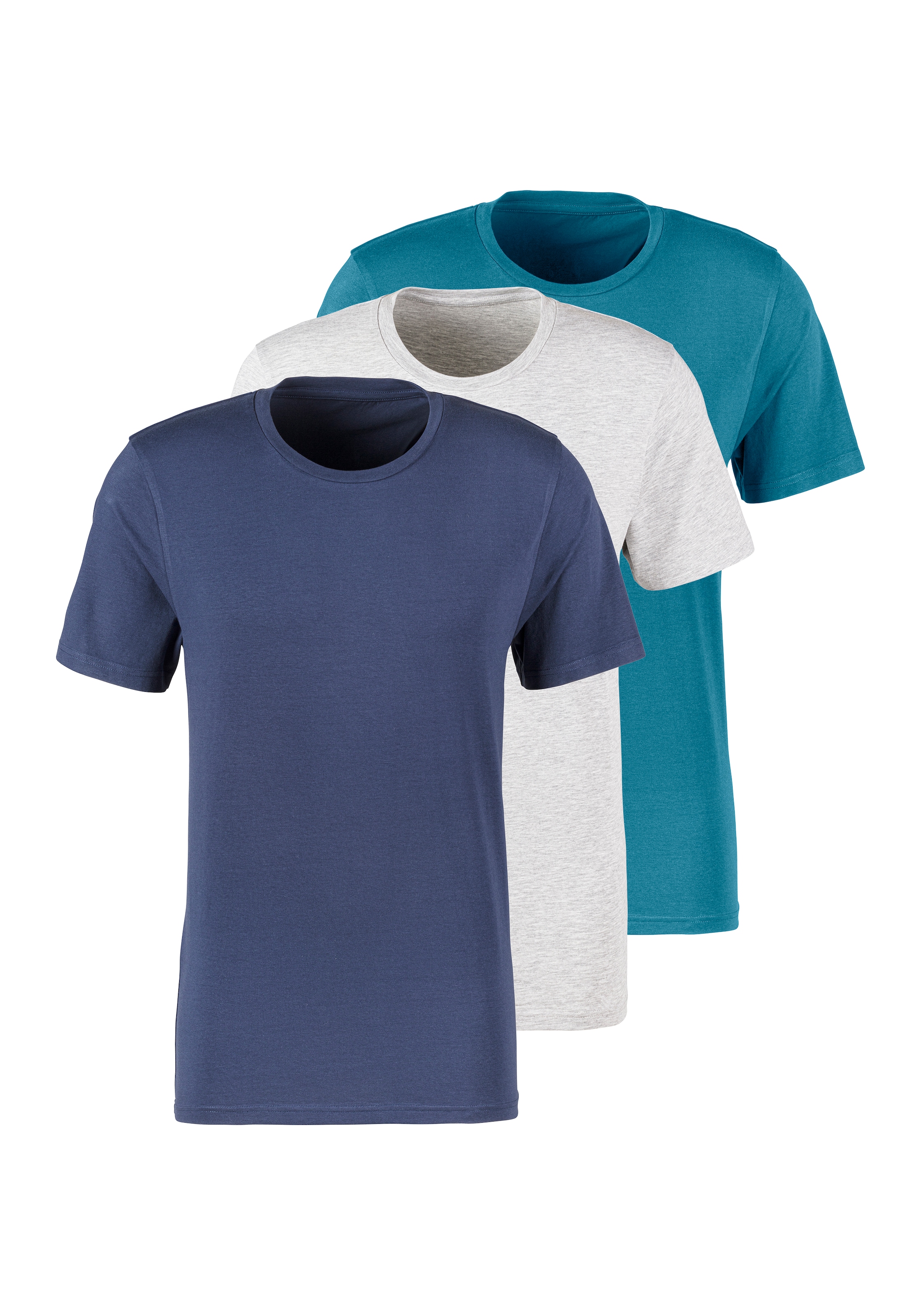 Bruno Banani T-Shirt Packung, 3 Stk. mit Rundhals-Ausschnitt