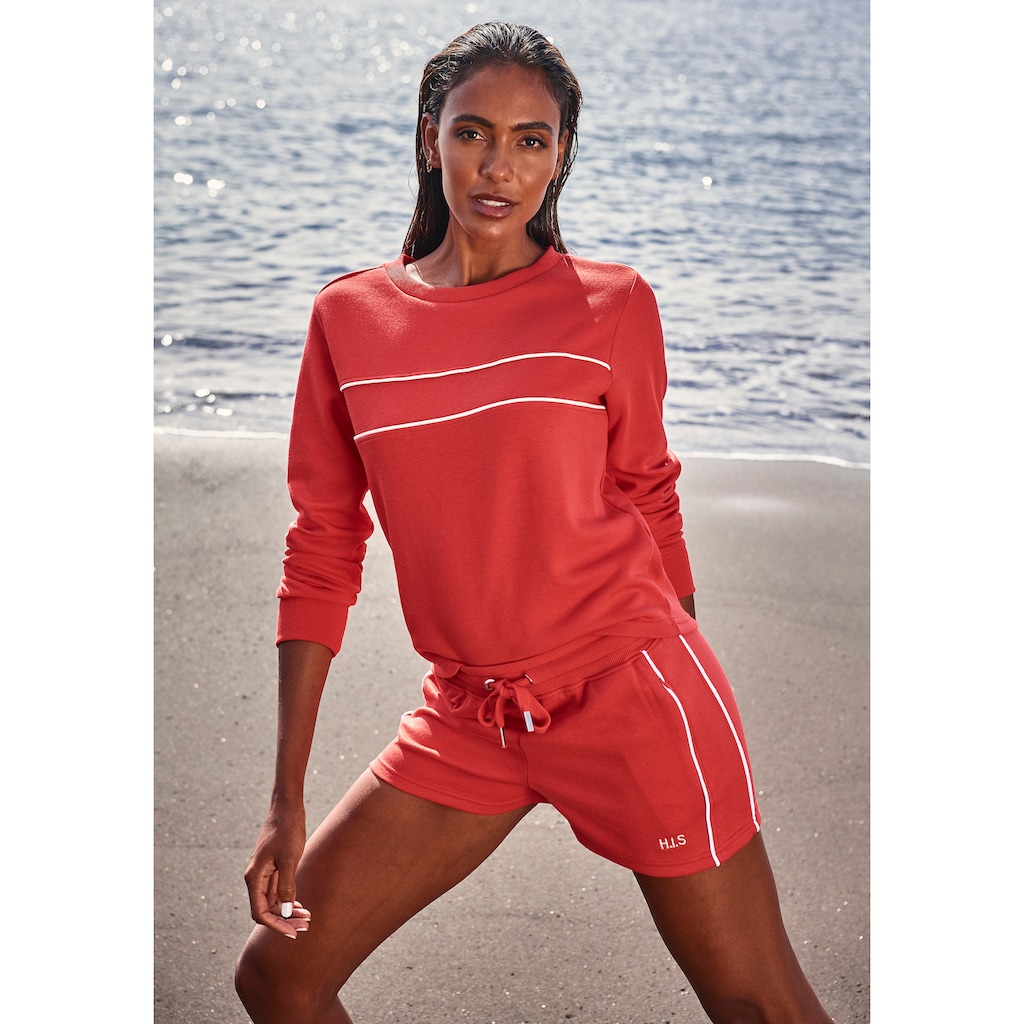 H.I.S Sweatshirt, mit Piping auf der Brust, Loungewear
