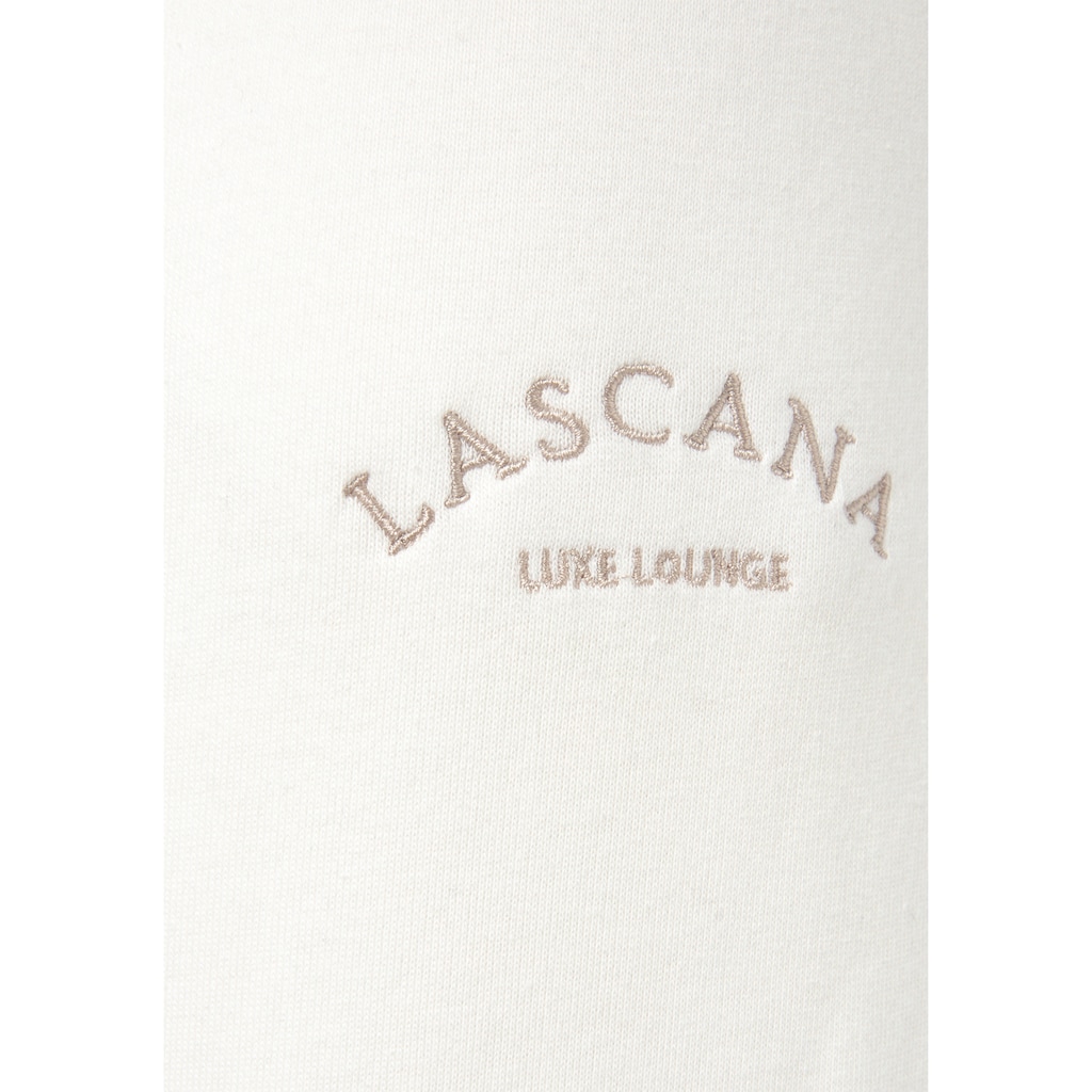 LASCANA Sweathose, Loungehose mit seitlichen Taschen und Logostickerei, Loungewear