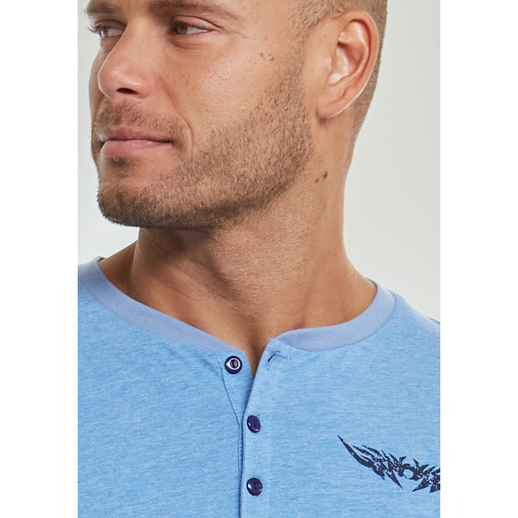 AUTHENTIC LE JOGGER Pyjama »Schlafanzug für Herren«, (2 tlg., 1 Stück), mit Knopfleiste