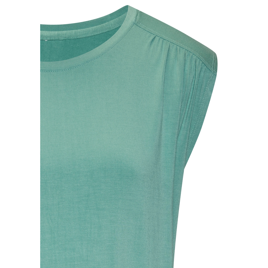 LASCANA Shirttop »mit Schulterraffung«, aus weichem Viskose-Stretch